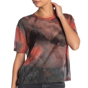 Mesh shirt - tie.dye - rust and charcoal